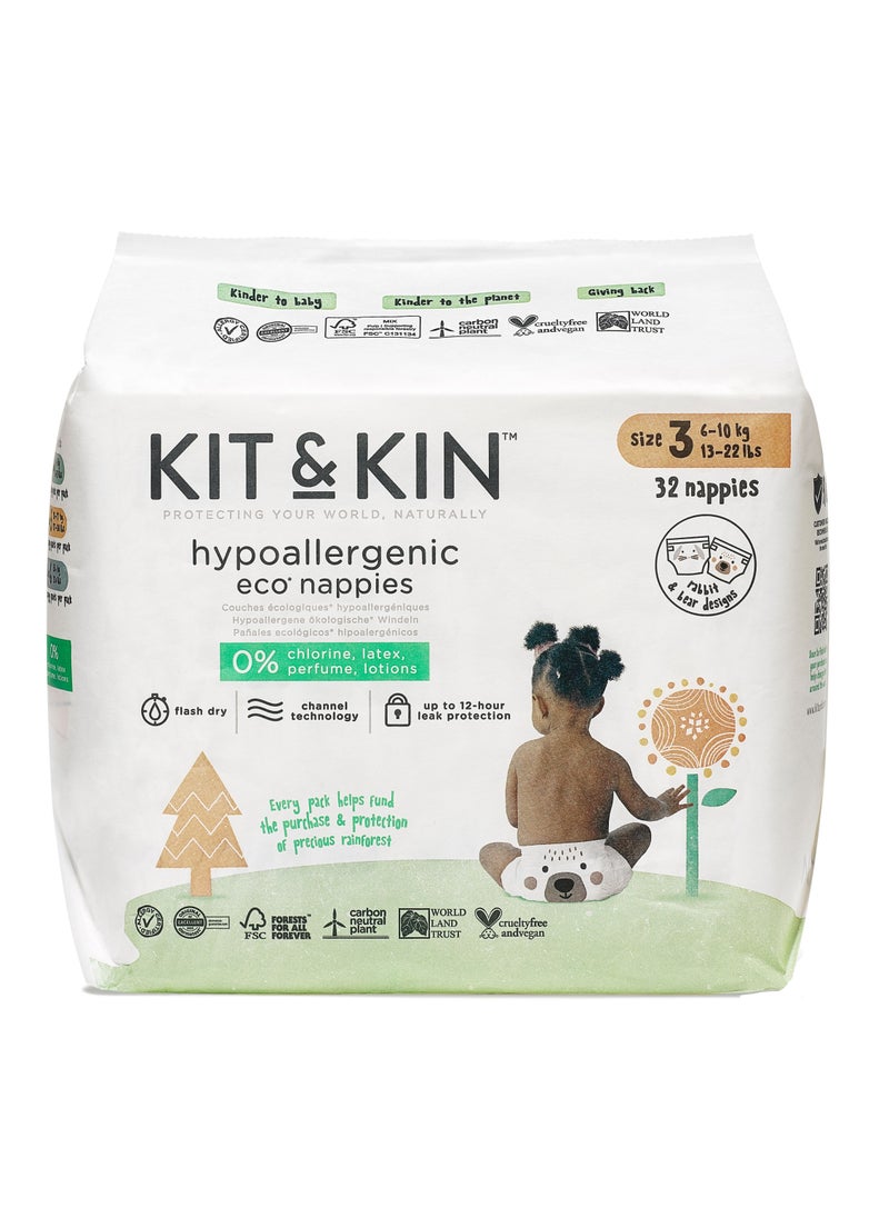 Kit & Kin Eco Diapers Size 3 4 x 32 Diapers  - Image 3