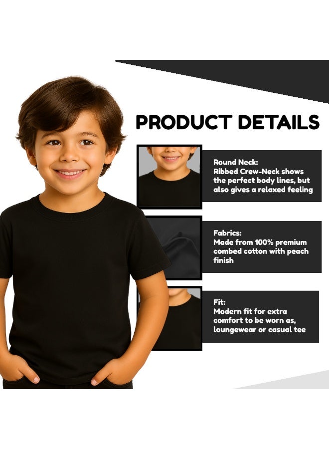 NENOUSH Kids Unisex T-Shirt For Boys & Girls | Soft Cotton Half Sleeve Tee | Comfortable Round Neck Everyday Wear | Casual Outfit For School,Play - Image 5