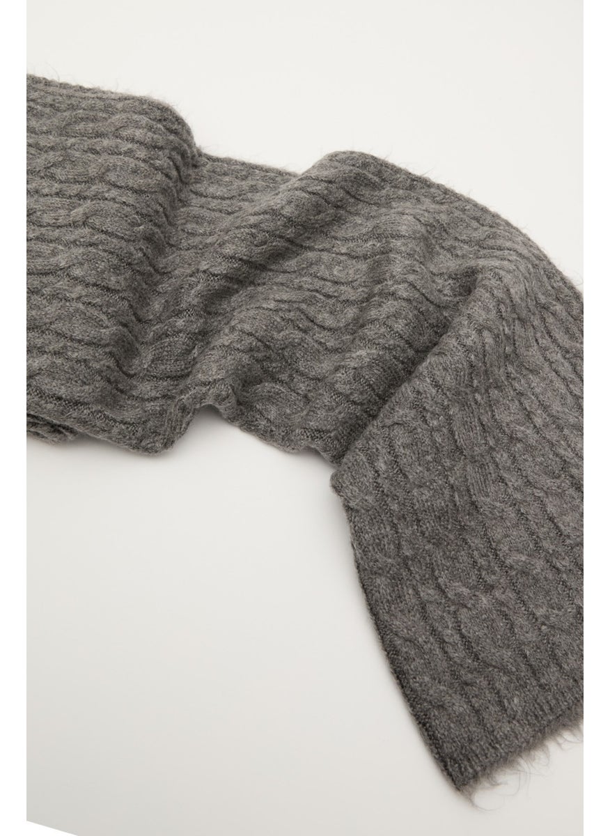 Manuka Hair Braided Scarf Anthracite  - Image 5