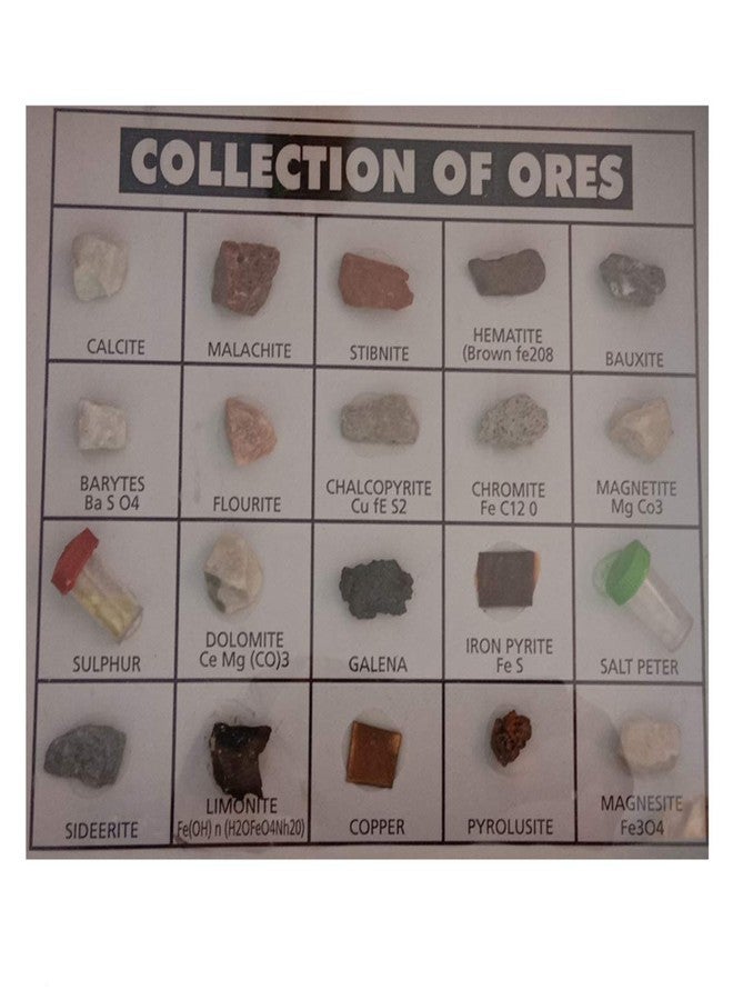 SquareDrop Collection of Ores with All Ores Samples in Wooden Box - Chemistry - Physics Teaching Hands-On Tools for Students and Teachers - Image 2