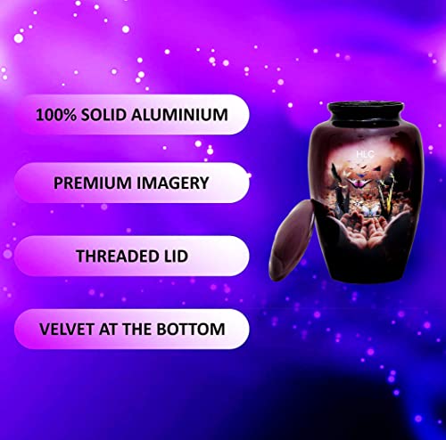 HLC Butterfly Purple Finish Cremation Urn for Human Ashes - Adult Funeral Urn Handcrafted - Affordable Urn for Ashes (Adult 200 lbs) – 10.5 x 6 “, Cremation Urn - Image 5