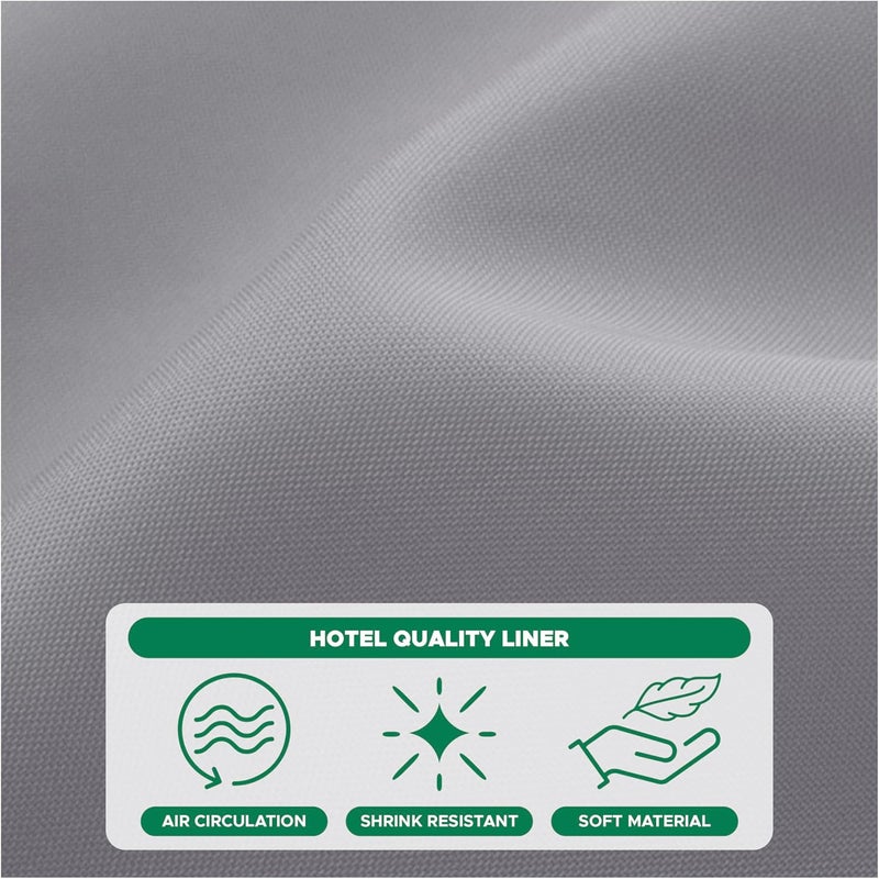 Biscaynebay Fabric Narrow Shower Stall Liners 54" Width by 72" Length, Silver Grey Water Resistant Bathroom Curtains, Rust Resistant Grommets (9 Holes) Weighted Bottom Machine Washable - Image 5