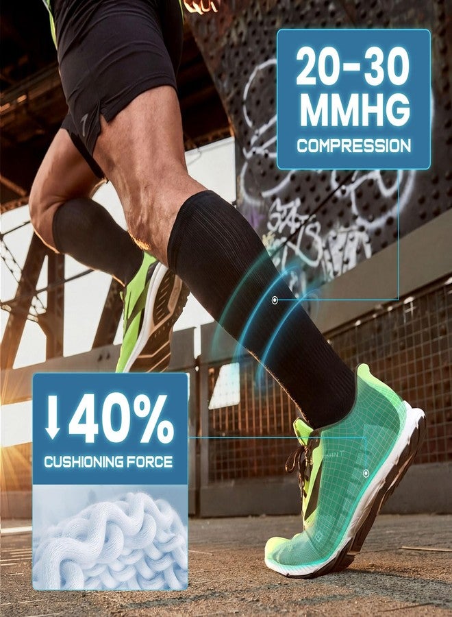 Rahhint Coolmax 20-30 mmHg Compression Running Socks, Long Distance Anti Blister Cushion Moisture Wicking Tall Athletic Socks - Image 3
