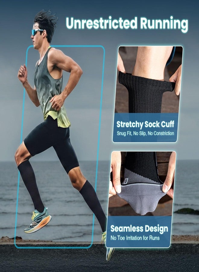 Rahhint Coolmax 20-30 mmHg Compression Running Socks, Long Distance Anti Blister Cushion Moisture Wicking Tall Athletic Socks - Image 5