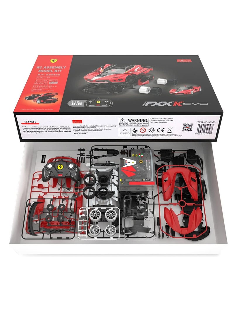 RASTAR RC Car Kits to Build, 1/18 Ferrari FXX-K EVO Supercar Assembly Building Kit with Remote Controller, 92PCs, STEM Kits for Kids and Adult, Ages 8+ - Image 5