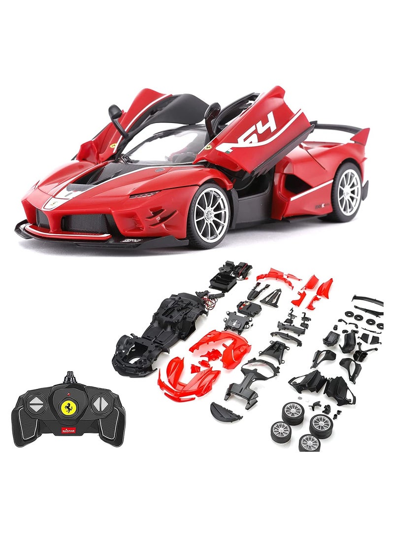 RASTAR RC Car Kits to Build, 1/18 Ferrari FXX-K EVO Supercar Assembly Building Kit with Remote Controller, 92PCs, STEM Kits for Kids and Adult, Ages 8+ - Image 1