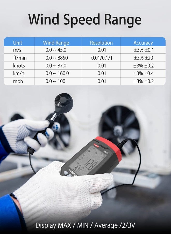 Wintact Weather Station Anemometer Wind Speed Meter Data Logger with Wind Direction Wind Volume Temperature Humidity and PC Software - Image 2