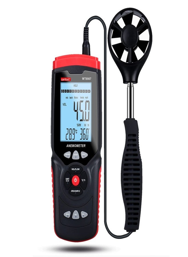 Wintact Weather Station Anemometer Wind Speed Meter Data Logger with Wind Direction Wind Volume Temperature Humidity and PC Software - Image 1