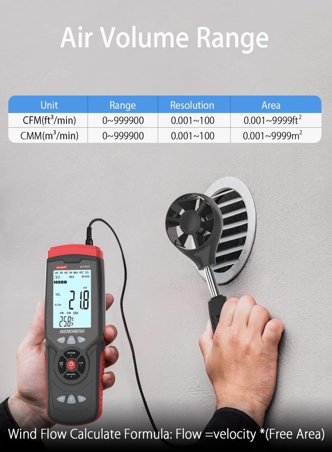 Wintact Weather Station Anemometer Wind Speed Meter Data Logger with Wind Direction Wind Volume Temperature Humidity and PC Software - Image 3