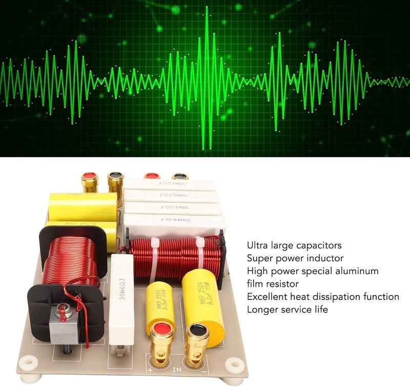 Dilwe 2 Way Crossover Filters Frequency Divider Audio Frequency Divider Speaker Crossover Filters 800W HiFi Speaker Frequency Divider Suitable for Professional Stage Speakers - Image 4