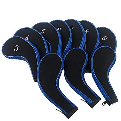 VideoPUP 10PCS Golf Iron Head Covers Long Neck Iron Zippered Golf Club Headcovers Protect Set - Image 2