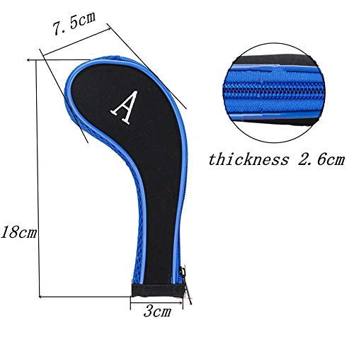 VideoPUP 10PCS Golf Iron Head Covers Long Neck Iron Zippered Golf Club Headcovers Protect Set - Image 4