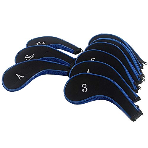 VideoPUP 10PCS Golf Iron Head Covers Long Neck Iron Zippered Golf Club Headcovers Protect Set - Image 3