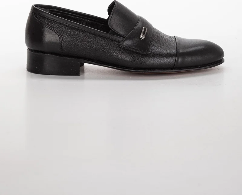 Dilimler Ayakkabı Slices Shoes Genuine Leather Leather Pieced Loose Black Men's Classic