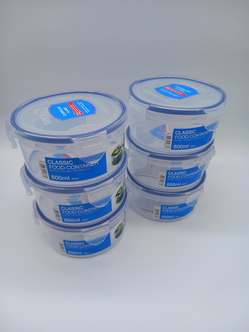 LOCK & LOCK LocknLock Round Short Food Storage Container 600ml - Airtight Leak Proof - BPA Free, Microwave & Dishwasher Safe - Image 1