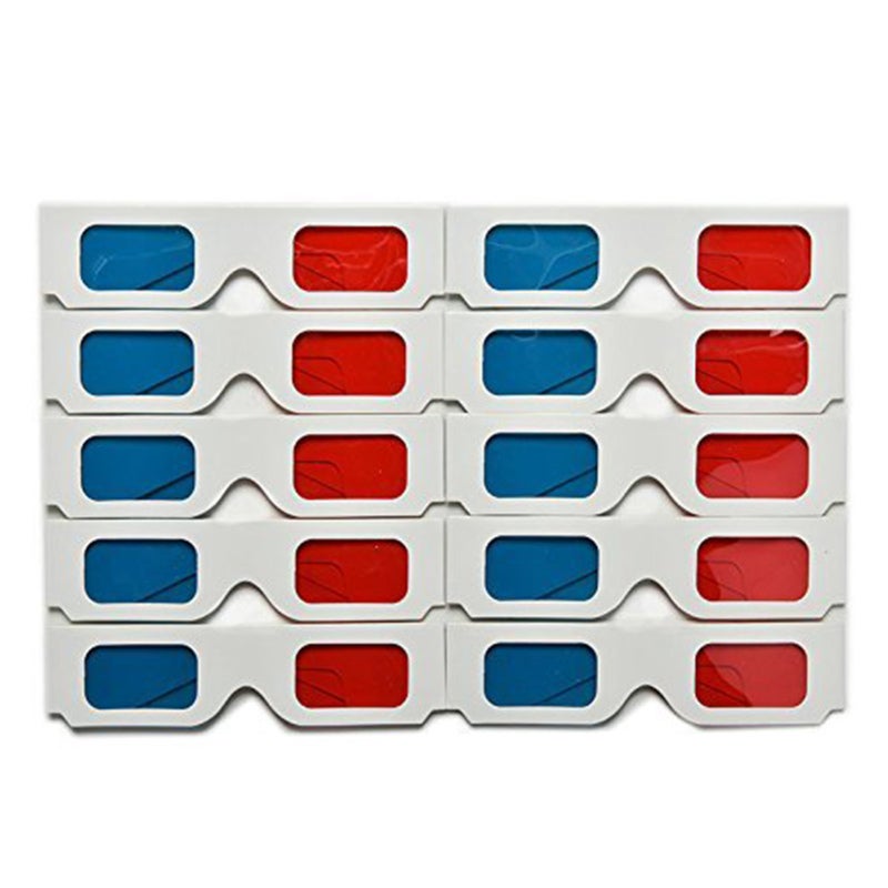 3D Glasses: 4Pcs Lightweight Foldable Red & Cyan Anaglyph White Card Glasses - Adjustable Fold-Scores For Smaller Or Larger Heads, Comfortable To Wear For 3D Viewing, Video Games And Image Gallery - Image 5