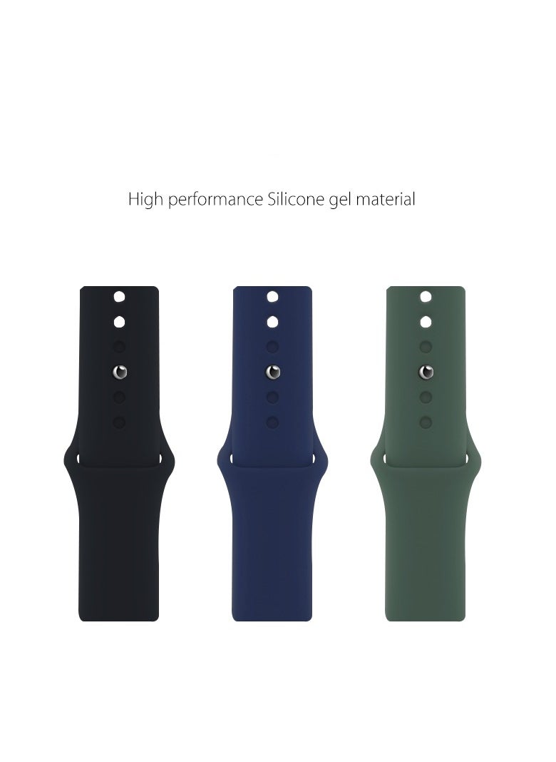 Samu - Apple Watchband 42MM/44MM/45MM/49MM Silicone Strap for Apple Watch All Series Midnight Gream - Image 1