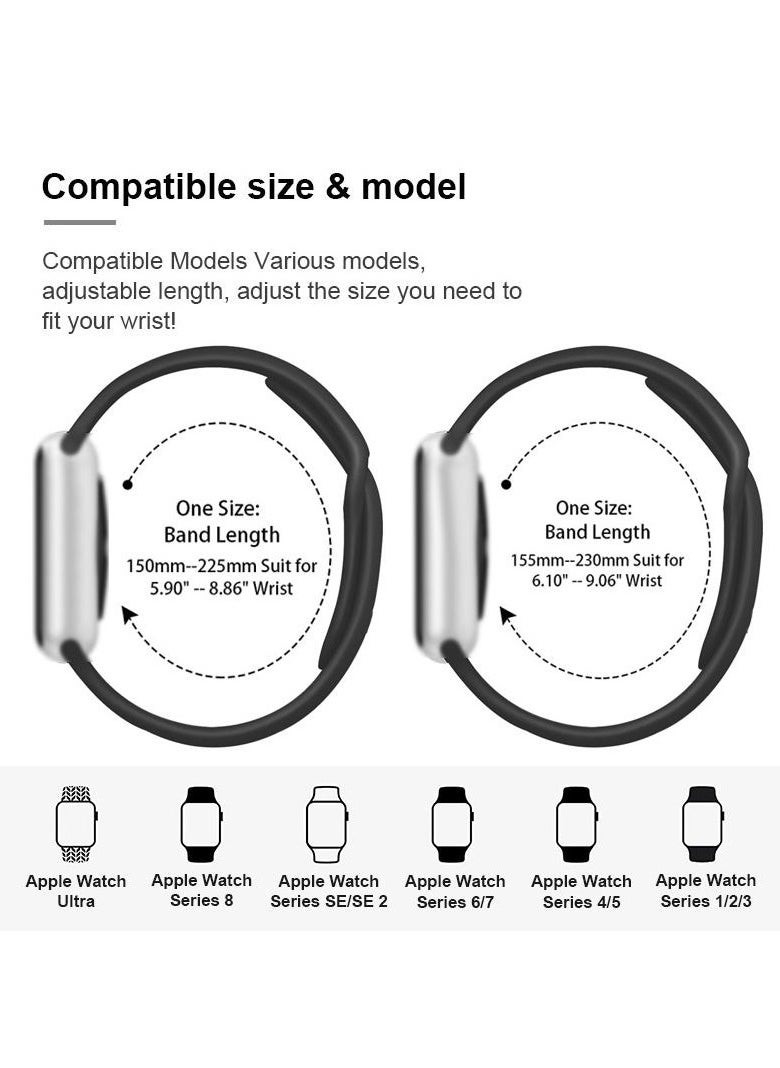 Samu - Apple Watchband 42MM/44MM/45MM/49MM Silicone Strap for Apple Watch All Series Midnight Gream - Image 1