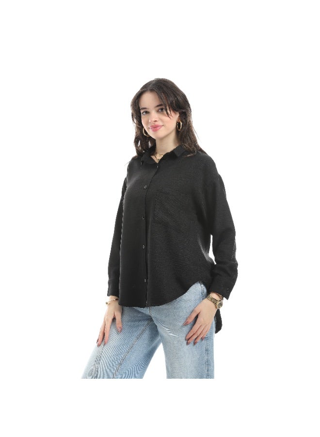 Master Jeans Classic Button-Down Shirt, Women's Long Sleeve, Relaxed Fit, Linen - Image 2