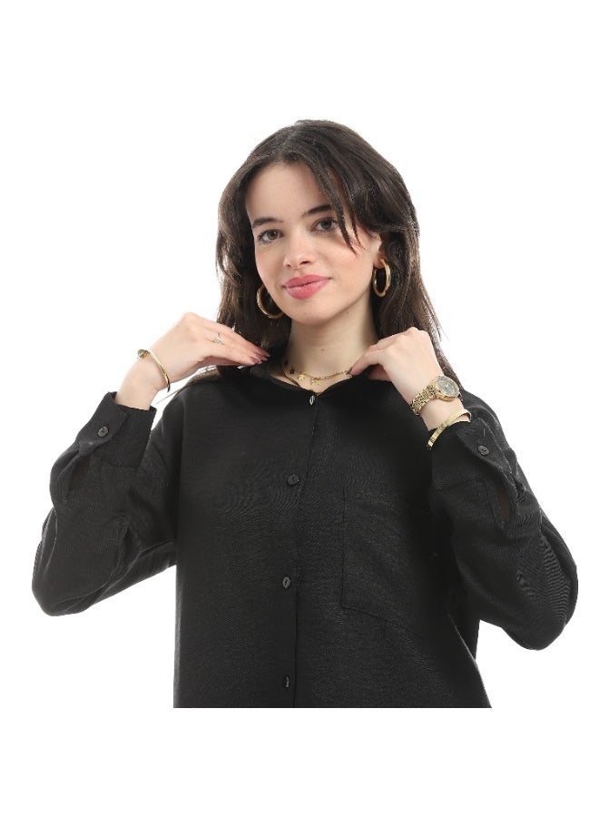 Master Jeans Classic Button-Down Shirt, Women's Long Sleeve, Relaxed Fit, Linen - Image 4