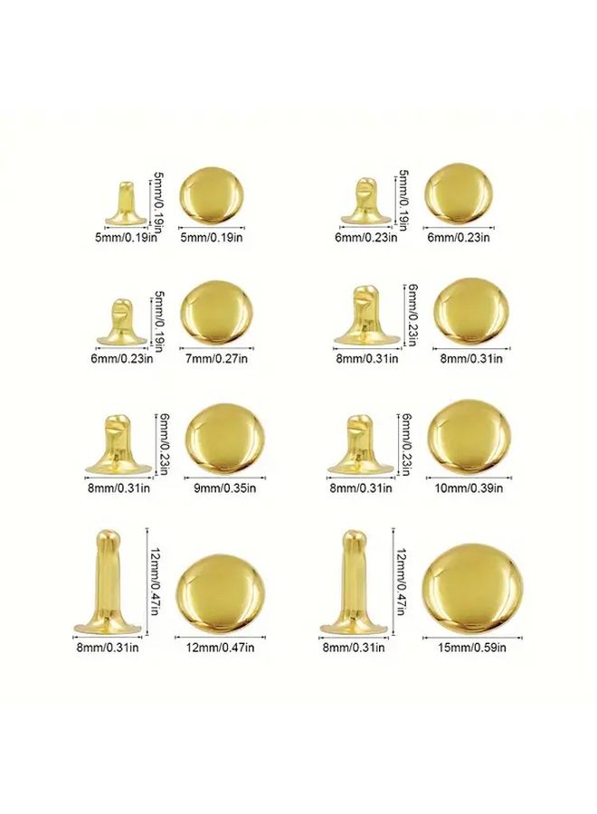 15mm Copper Flat Head Nails 100pcs with Single Side Foot - Image 2