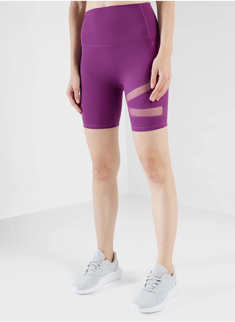 فورورد Sheer Mesh Panel Detail Sports Bra & Short Set