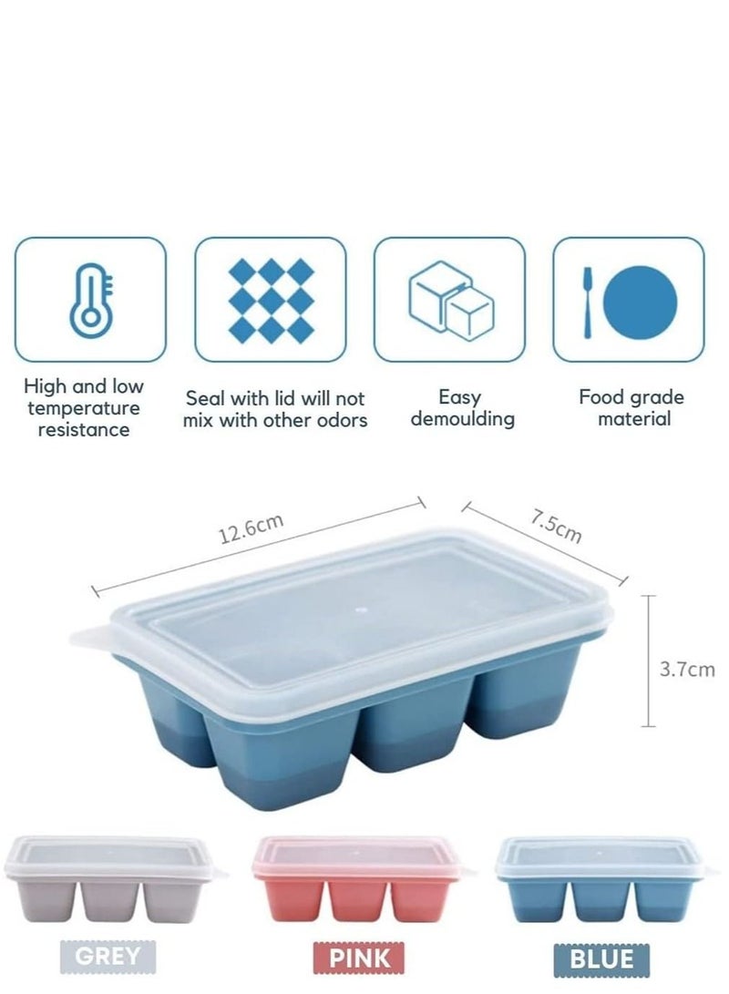 Cool Baby Mini Ice Cube Trays with Lids 3 Pieces BPA Free Ice Cube Moulds for Drink,Juice,Baby Food,Freezer - Image 3