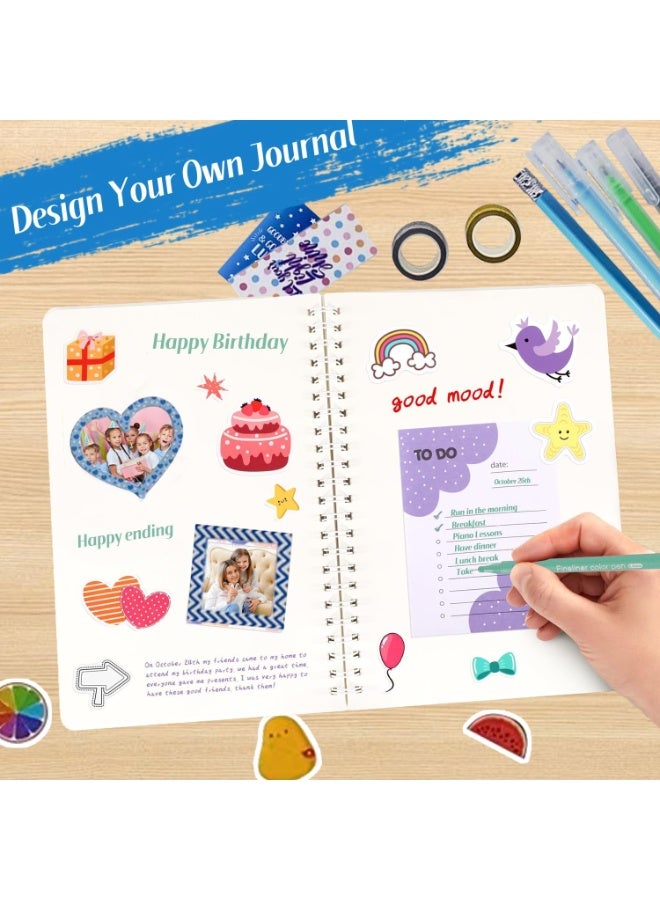 Capstro DIY Journal Kit – SH014 Blue Diary Set with Notebook, Stickers, Glitter Tapes, Bookmarks & Tassel Pendant – Scrapbook & Stationery Craft Box for Kids Age 4+ – Creative Gift for Boys & Girls - Image 3