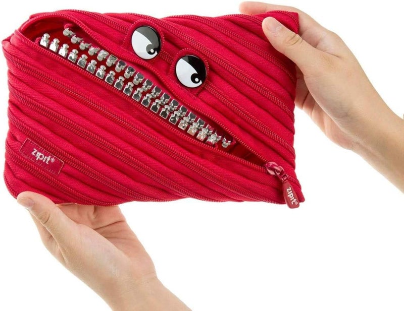 ZIPIT Grillz Large Pencil Case for Kids, Cute Zipper Pouch for Boys Girls and Teens, Stationery Bag for School ,Red - Image 5