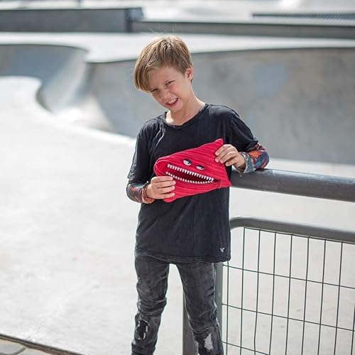 ZIPIT Grillz Large Pencil Case for Kids, Cute Zipper Pouch for Boys Girls and Teens, Stationery Bag for School ,Red - Image 3