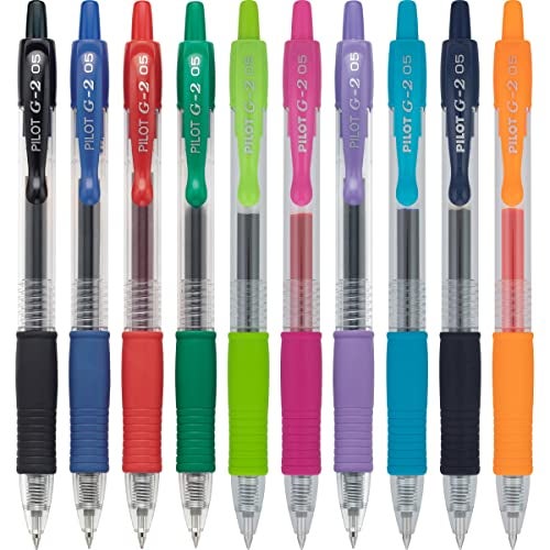 Pilot G2 Premium Retractable Gel-Ink Rolling Ball Pens, Extra Fine Point (0.5mm), Assorted, 10/Pk (14168) - Image 2