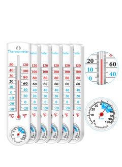 Excefore Vertical Outdoor Indoor Thermometer Hygrometer, Wireless Wall-Mounted Thermometer Humidity, with Fahrenheit Celsius, for Indoor, Greenhouse, Garden, Cellar, Closet, Fridge (6 Pcs)  - Image 1