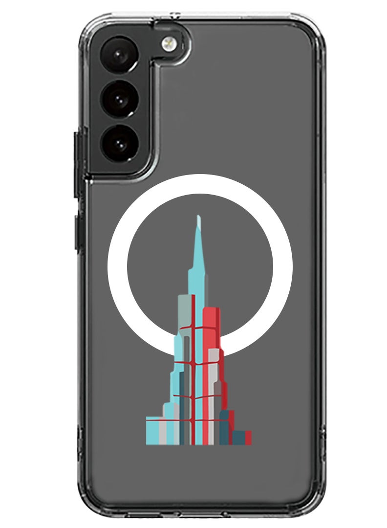 Theodor Magnetic Case for Samsung Galaxy S23 6.1-inch Compatible with MagSafe Wireless Charging, Shockproof Phone Bumper Cover Burj Khalifa - Image 1
