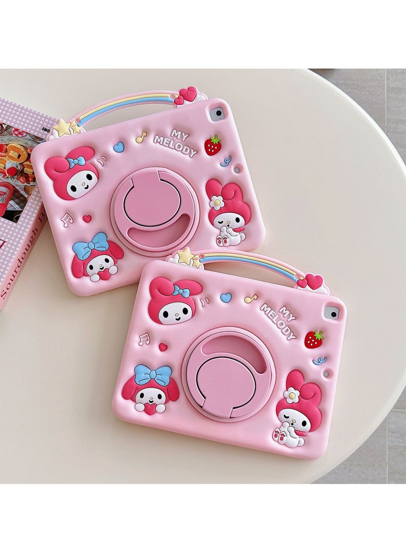 Cute Cartoon iPad Case for 10.2-inch (2019/2020/2021) with 360° Rotating Stand and Silicone Shockproof Cover - Image 4
