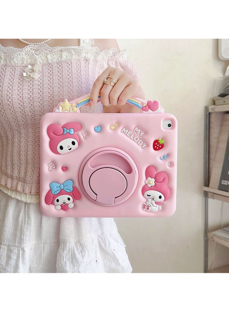 Cute Cartoon iPad Case for 10.2-inch (2019/2020/2021) with 360° Rotating Stand and Silicone Shockproof Cover - Image 3