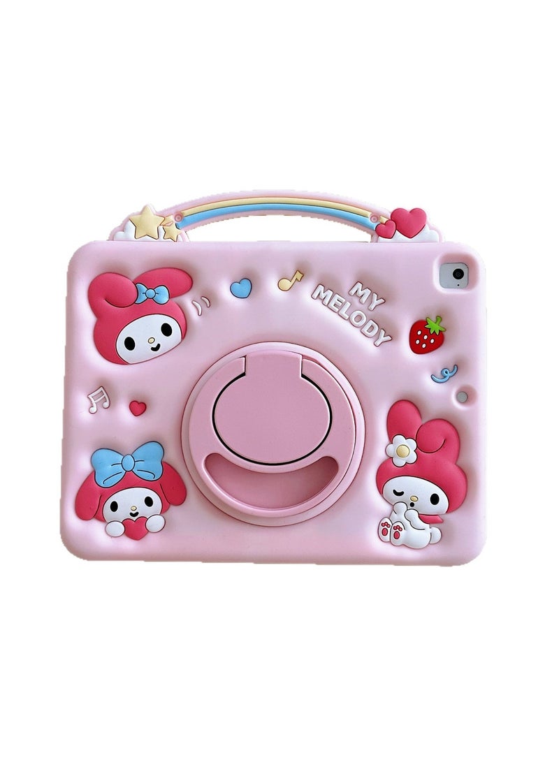 Cute Cartoon iPad Case for 10.2-inch (2019/2020/2021) with 360° Rotating Stand and Silicone Shockproof Cover - Image 1
