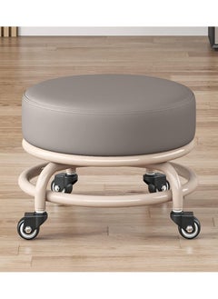 DubaiGallery Low Roller Seat PU Leather Rolling Stool with Wheels for Manicure, Mechanic,Home Office, Garage Shop Multicolor  - Image 1