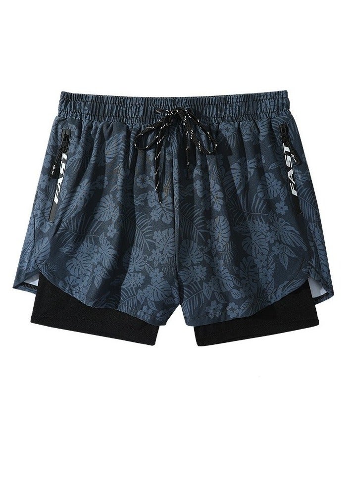 KUYING New High Waisted Flat Angle Swimming Trunks