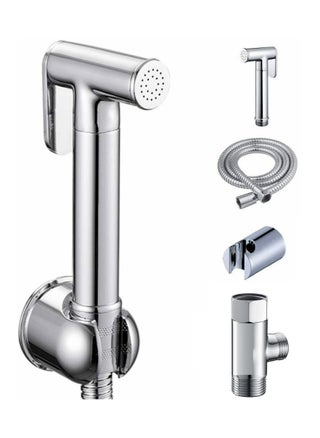 Bidet with 1.5m nickel hose, connector and nickel sprayer