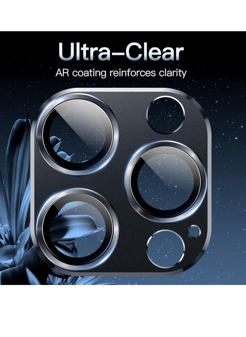 Raxoom Camera Lens Protector for iPhone 14 Pro 6.1-Inch and iPhone 14 Pro Max 6.7-Inch, Full Coverage 9H Tempered Glass Ring Cover, Matte Metal Plate, Case Friendly, 1-Pack (Space Black) - Image 4