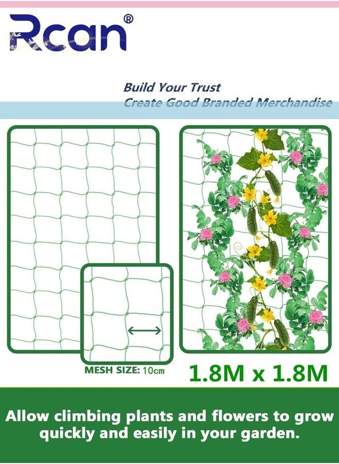 Rcan Netting for Climbing Plants 1.8 x 1.8M Heavy Duty Garden Trellis Netting for Cucumber Vine Fruits Vegetables Tomato Plants Trellis Net Climbing Vining Plants  - Image 3