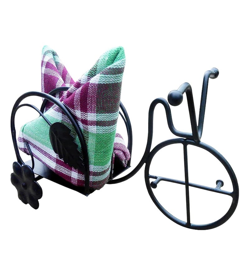 Oramsa Rickshaw Shape Wrought Iron Paper Napkin HolderFreestanding Tissue Dispenser for Kitchen Countertops Dining Picnic Table Indoor Outdoor - Image 1