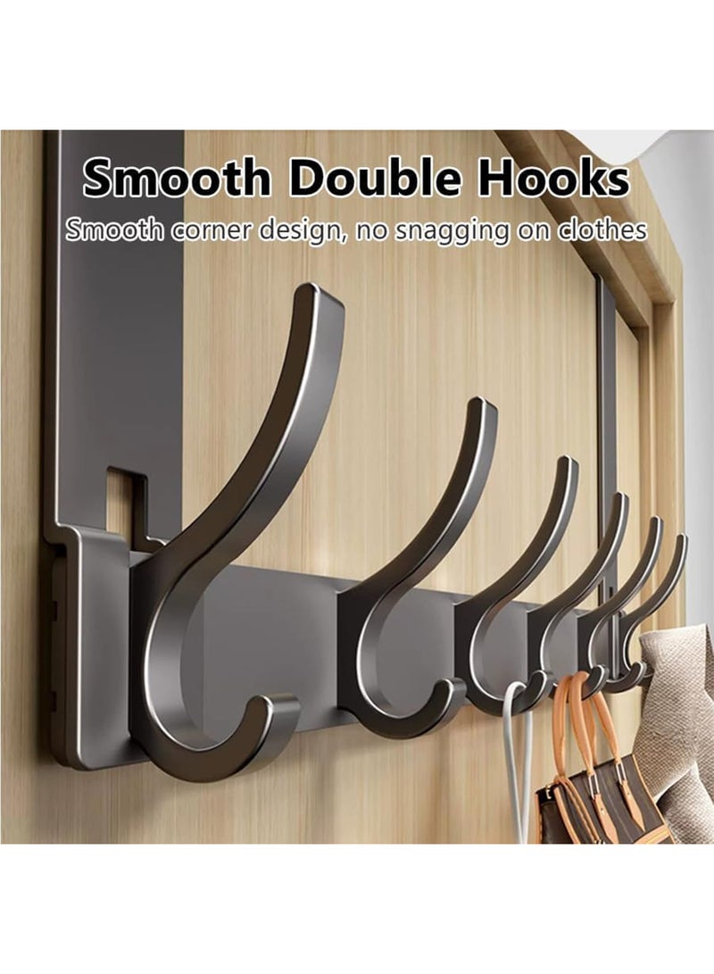 Rock Pow Over The Door Hooks, 12-Hook Door Hanger Organizer for Bathroom & Bedroom, Heavy Duty Over Door Towel Rack, Coat Hat Bag Hanger with Rust-Resistant Hooks, Space-Saving Home Storage Solution - Image 4