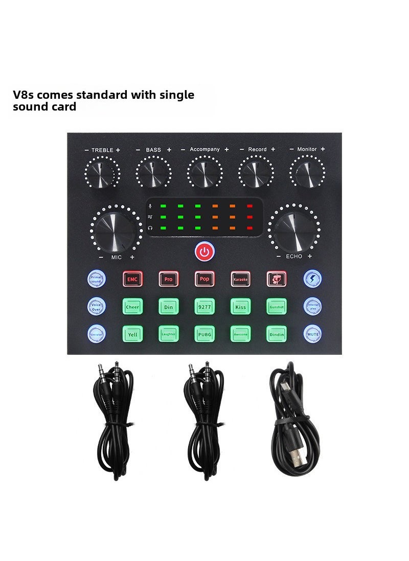 Generic BM800 Condenser Microphone V8 Sound Card Live Streaming KTV Set V8S English version 