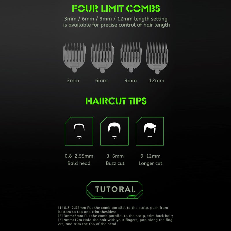 Tip Top Hair Clipper Trimmer 800mAh Rechargeable Razor Trimmer Adjustable Cordless - Image 3