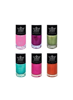 PUEEN Rocking Metallic Stamping Nail Polish Nail Art Color Set Of 6 Metallic Colors 12Ml Each Bh000994  - Image 1
