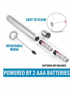 KASTWAVE Milk Handheld Mini Mixer - Stainless Steel Coffee Electric Handheld Frother For Coffee, Latte, Frappe - Cordless Battery Operated Electric Whisk & Milk  - Image 3