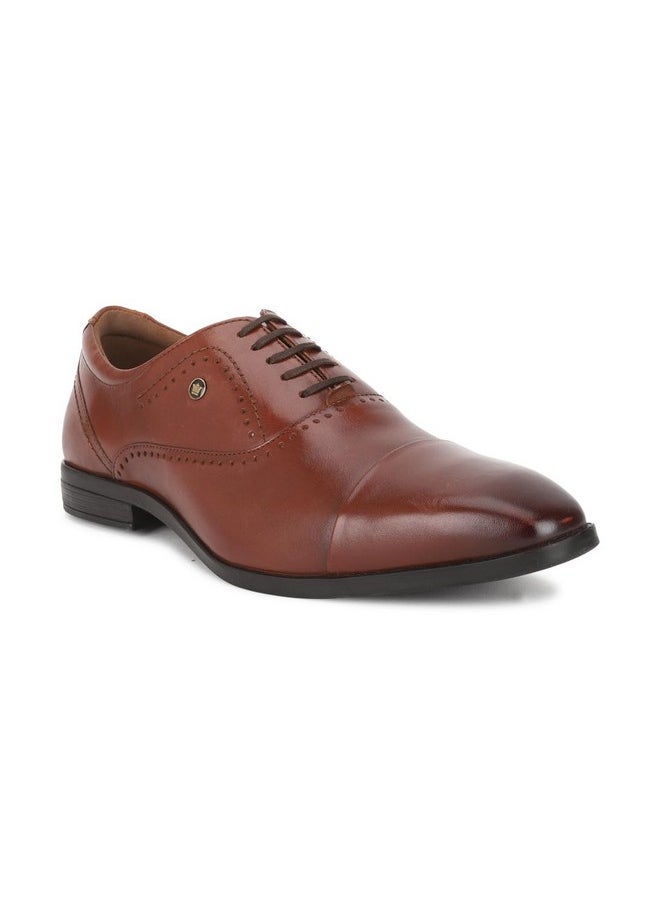 LOUIS PHILIPPE - Louis Philippe Men's Formal Brown Leather Oxford Shoes (11 UK) - Image 1
