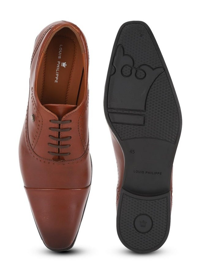 LOUIS PHILIPPE - Louis Philippe Men's Formal Brown Leather Oxford Shoes (11 UK) - Image 1