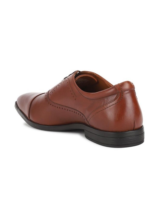 LOUIS PHILIPPE - Louis Philippe Men's Formal Brown Leather Oxford Shoes (11 UK) - Image 1